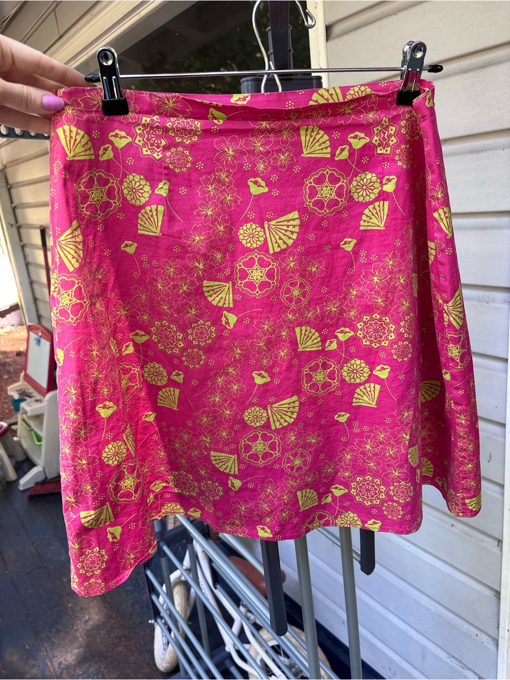 Bright Pink & Yellow y2k mini Skirt